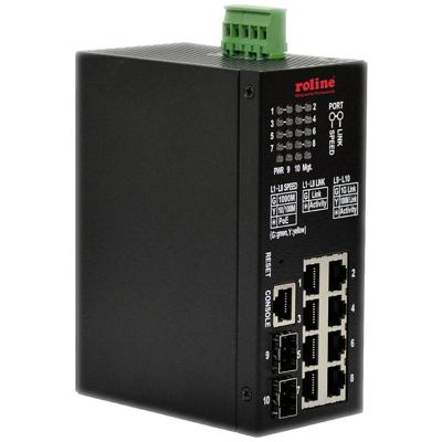 ROLINE Industriële Gigabit Switch, 10 poorten, PoE+, Smart Managed
