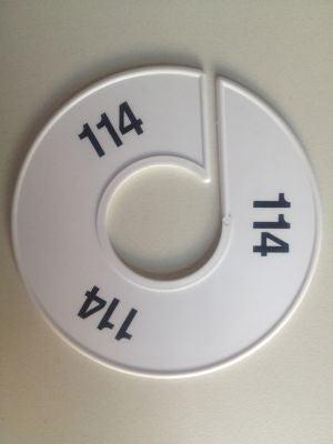 Maatring 11 cm wit/zwart 114