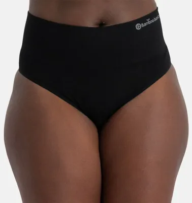 3-pak hoge taille strings dames - Naadloze bamboe strings - Seamless high waist string - M - Zwart - M
