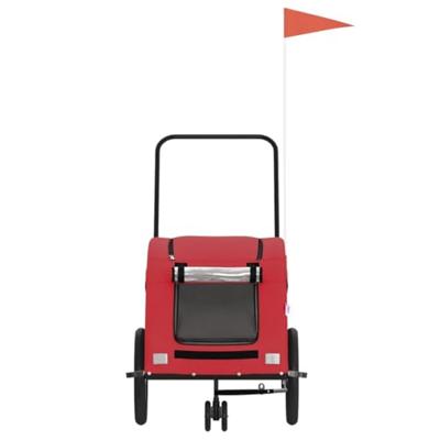 Hondenfietstrailer oxford stof en ijzer rood