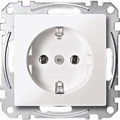 Merten MEG2301-0319 Wandcontactdoos met randaarde Inzetstuk System M, 1-M, M-Smart, M-Plan, M-Creativ Polar-wit (glanzend) 1 stuk(s)