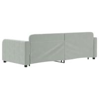 Slaapbank met onderschuifbed 90x200 cm fluweel lichtgrijs - thumbnail