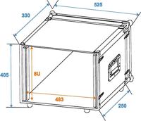 Roadinger Effect Rack CO DD 19 inch flightcase 8HE 240mm diep - thumbnail