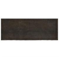 VidaXL Wastafelblad 160x60x(2-6) cm behandeld massief hout donkerbruin - thumbnail