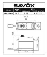 Savox SV-0220MG Plus digitale high-voltage servo - thumbnail