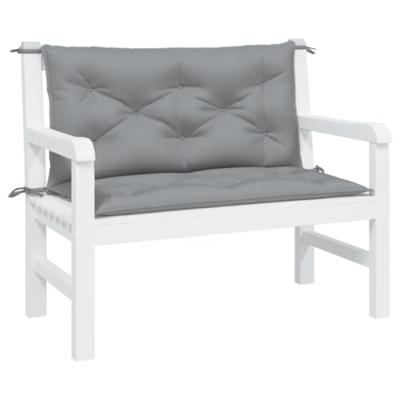 VidaXL Tuinbankkussens 2 st 100x50x7 cm oxford stof grijs - thumbnail