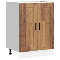 Keuken onderkast "Porto" bewerkt hout oud houtkleurig - thumbnail