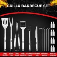 GrillX BBQ Accessoires Gereedschapset - BBQ Tang, Spatel, Vork, Borstel - Complete Barbecue Tools Set - thumbnail