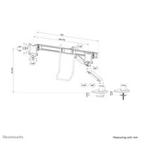 Neomounts ds75s-950wh2 full-motion desk mount, 2x 17" - 27", 8 kg, 100x100 mm, black - thumbnail