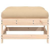 Tuinvoetenbanken met kussens 2 st massief grenenhout - thumbnail