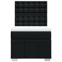 Boxspring met matras stof zwart 120x190 cm - thumbnail