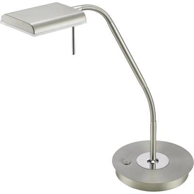 Dimbare LED Bureaulamp 12W. Warm Wit 3000K. Mat Nikkel Design