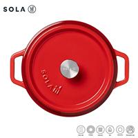 Sola Braadpan met deksel - Rood - ø 28 cm / 5 liter - thumbnail