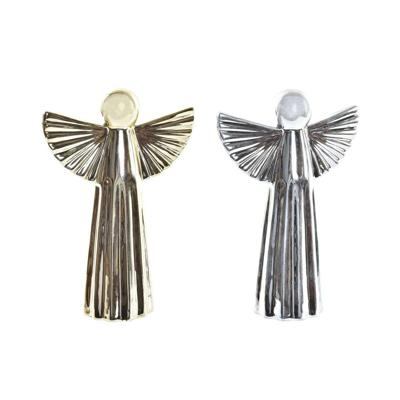 Kerstversiering DKD Home Decor Porselein Engel (13 x 5 x 17 cm) (2 Stuks)