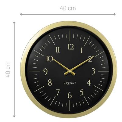 NeXtime - Wandklok 40 cm-Goud|Zwart-Plastic-NeXtime 'Galaxy'