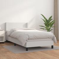 Boxspring met matras kunstleer wit 90x190 cm - thumbnail
