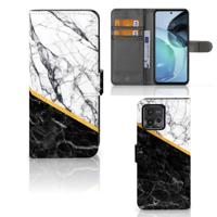 Motorola Moto G72 | Bookcase | Marmer Wit Zwart - Origineel Cadeau Man - thumbnail