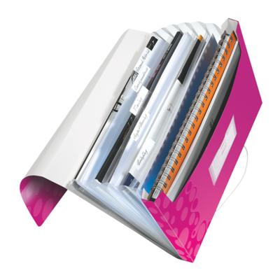 Projectmap Leitz WOW voor A4 6 vaks PP roze | 5 stuks Projectmap Leitz WOW voor A4 6 vaks PP roze | 5 stuks