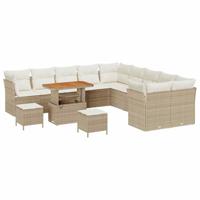 Tuinbankenset 13 pcs Beige poly rattan - thumbnail
