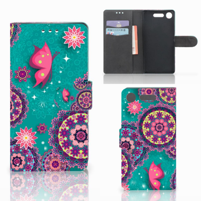 Sony Xperia XZ1 Hoesje Cirkels en Vlinders Sony Xperia XZ1 Hoesje Cirkels en Vlinders