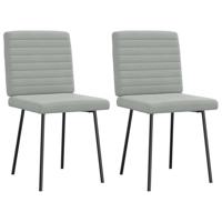 Eetkamerstoelen 2 st fluweel lichtgrijs - thumbnail