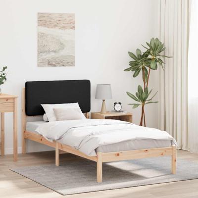 Bedframe met Gevoerd Hoofdgedeelte Zwart 90 x 190 cm