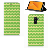 Samsung Galaxy A6 Plus (2018) Hoesje met Magneet Waves Green - thumbnail