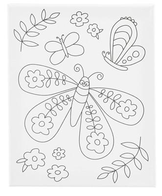 Creativ Company Schildercanvas met print grote vlinder - 24x30cm