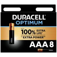 Duracell Optimum Alkaline AAA 8 pack LR03 - thumbnail