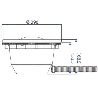 Aquareva Zwembadlamp LED (wit) + inbouwset - Grijs
