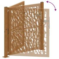Poort met sporenontwerp 105x105 cm weervast staal - thumbnail
