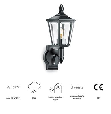 Steinel AUSSENLEUCHTE L 15 SW 069179 Buitenlamp (wand) LED E27 60 W Zwart