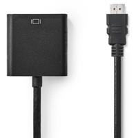 HDMI - VGA-kabel | HDMI-connector - VGA female + 3,5 mm uitgang | 0,2 m | Zwart - thumbnail