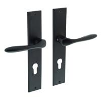 Deurkruk Banaan met schild 236x44x5mm PC 72mm zwart - thumbnail