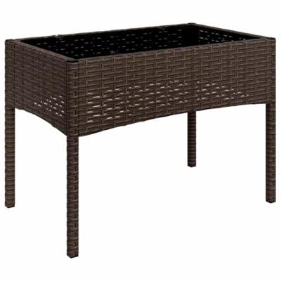 4-delige Loungeset met kussens poly rattan bruin 4-delige Loungeset met kussens poly rattan bruin