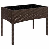 4-delige Loungeset met kussens poly rattan bruin - thumbnail