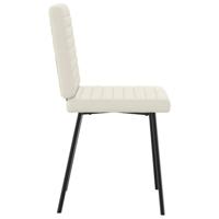 Eetkamerstoelen 2 st fluweel crmekleurig - thumbnail