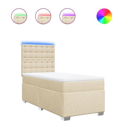 Boxspring met matras stof crèmekleurig 120x200 cm - thumbnail