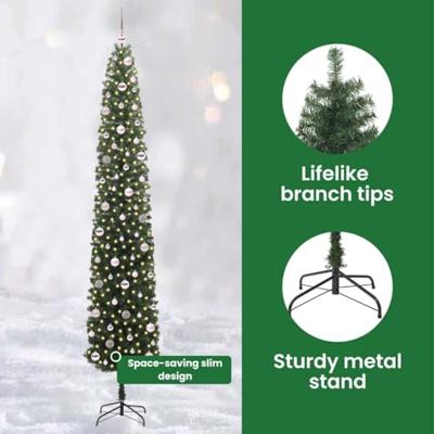 VidaXL Kunstkerstboom groen 270 cm pvc en staal en kunststof