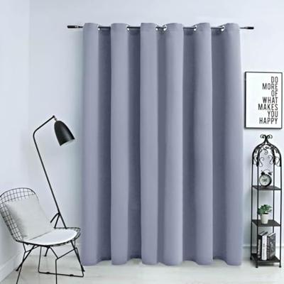 VidaXL Gordijn verduisterend met metalen ringen 290x245 cm grijs VidaXL Gordijn verduisterend met metalen ringen 290x245 cm grijs