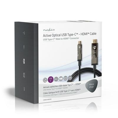 Nedis CCBG6410BK500 Usb Type-c™ Naar Hdmi™-kabel Aoc Type-c™ Male - Hdmi™-connector 50.0 M Zwart - thumbnail