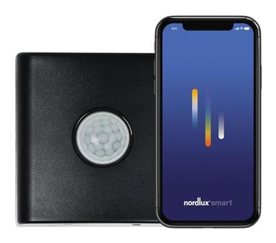 PIR sensor buiten Zwarte &apos;Smart pir sensor&apos; Nordlux bluetooth buiten batterij IP54 76mm