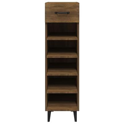 VidaXL Schoenenkast 30x35x105 cm bewerkt hout bruin eikenkleur VidaXL Schoenenkast 30x35x105 cm bewerkt hout bruin eikenkleur