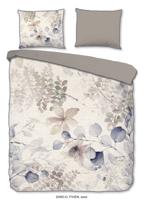 Descanso Dekbedovertrek "bladeren" - Zand - (240x200/220 cm) - Biologisch Katoen satijn - thumbnail