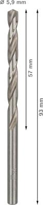 Bosch Accessories 2608585496 HSS Metaal-spiraalboor 5.9 mm Gezamenlijke lengte 93 mm Geslepen DIN 338 Cilinderschacht 10 stuk(s) Bosch Accessories 2608585496 HSS Metaal-spiraalboor 5.9 mm Gezamenlijke lengte 93 mm Geslepen DIN 338 Cilinderschacht 10 stuk(s)