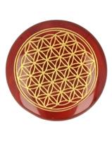 Zaksteen van Carneool met Levensbloem - thumbnail