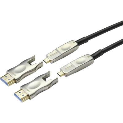 SpeaKa Professional SP-9538580 HDMI-kabel HDMI Adapterkabel HDMI-A-stekker, HDMI-micro-D-stekker, HDMI-A-stekker, HDMI-micro-D-stekker 20.00 m Zwart 4K UHD, SpeaKa Professional SP-9538580 HDMI-kabel HDMI Adapterkabel HDMI-A-stekker, HDMI-micro-D-stekker, HDMI-A-stekker, HDMI-micro-D-stekker 20.00 m Zwart 4K UHD,