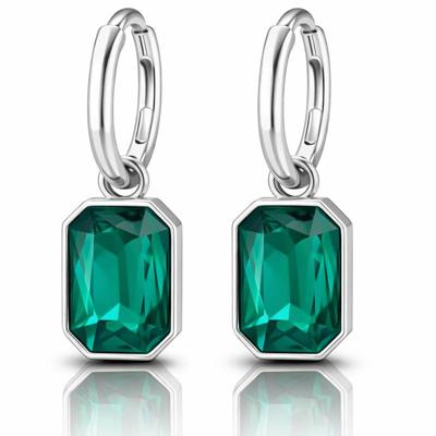 Cilla Jewels Oorringen Zilverkleurig Groen Kristal Cilla Jewels Oorringen Zilverkleurig Groen Kristal
