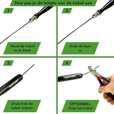 Tunturi Verstelbare springtouw Pro | Speedrope | 300 cm | Zwart