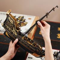 Zeilschip Robotime 3D Houten Puzzel The Seahorse Barque - thumbnail